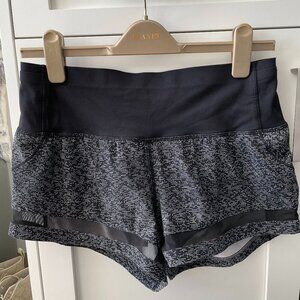 Lululemon Pace Perfect Short (3") Running Activewear Lined Soundwave Blk Wht 6